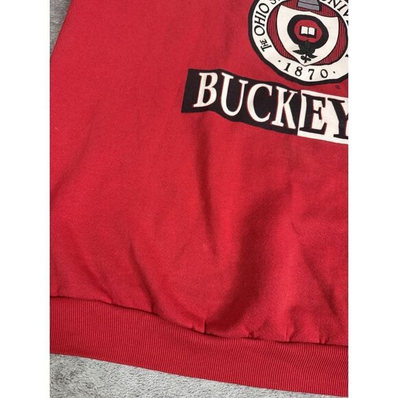 Vintage 90s Ohio State Buckeyes Pullover Sweatshirt Men's Size 2XL XXL Red - Picture 5 of 11